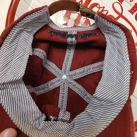 🥰GUC Vineyard Vines Unisex Wear Leather Adjustable Back Cotton Hat, Maroon, OSF - Picture 14 of 14